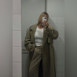 Josefine HJ x NA-KD NAKD Wool Straight Suit Pants 34 Beige